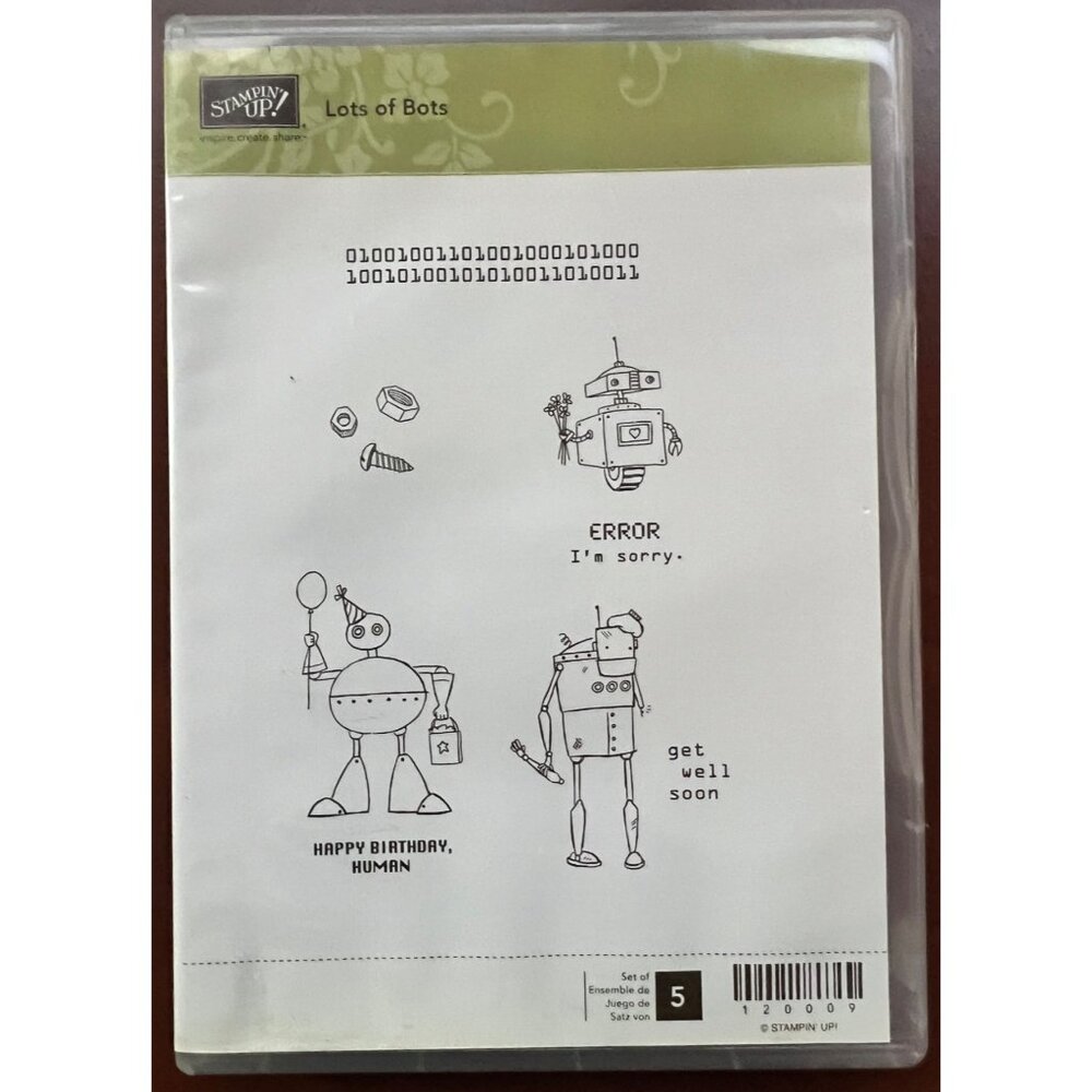 Stampin Up! Lots Of Bots Rubber Stamps 120009 Robots